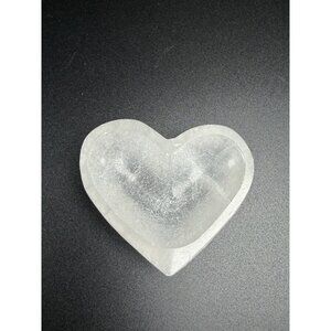 Natural Selenite Heart Charing Bowl Stone Healing Crystal Cleansing 2" 2.8oz